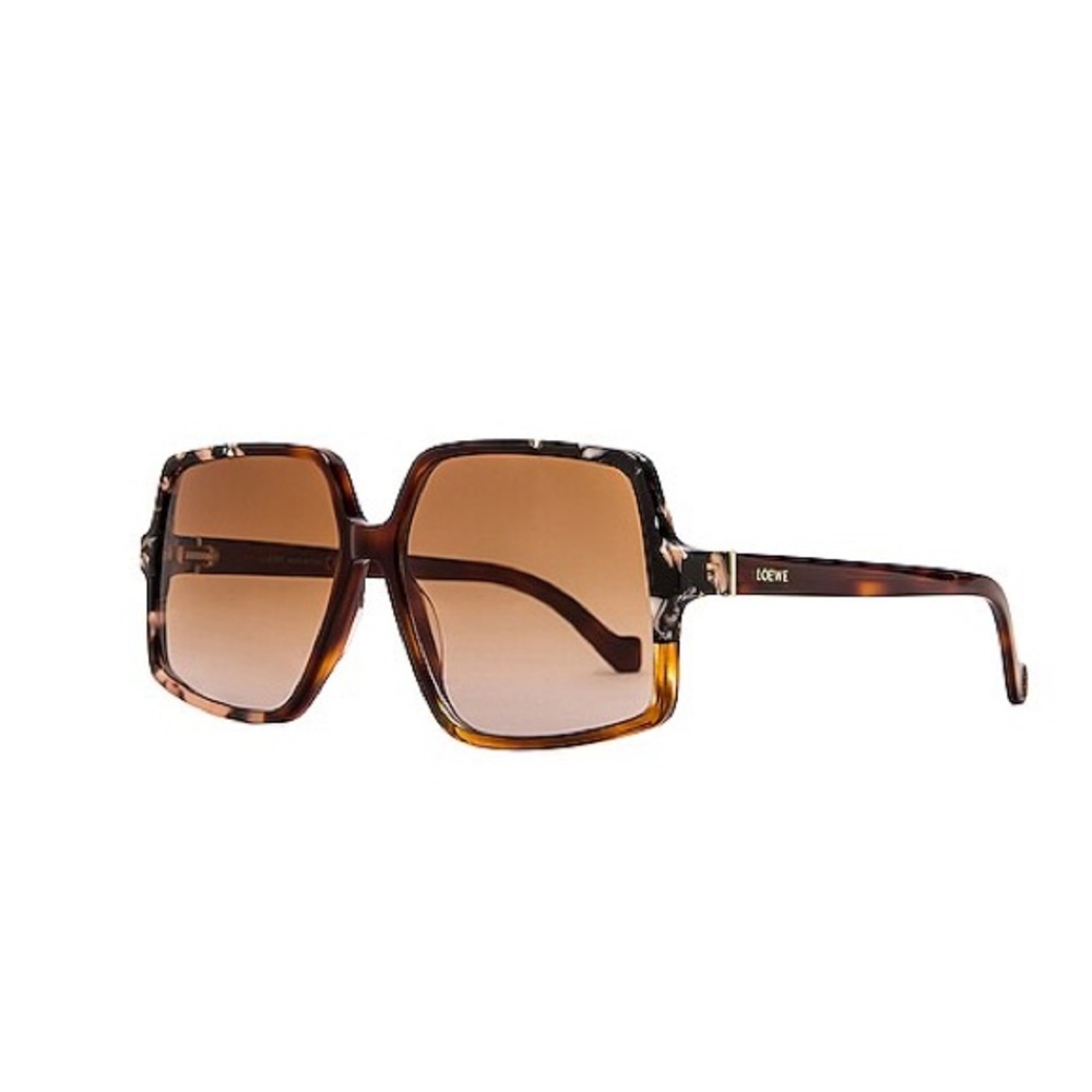 Loewe Tortoiseshell 61mm Hexagonal Sunglasses with Brown Gradient Lenses